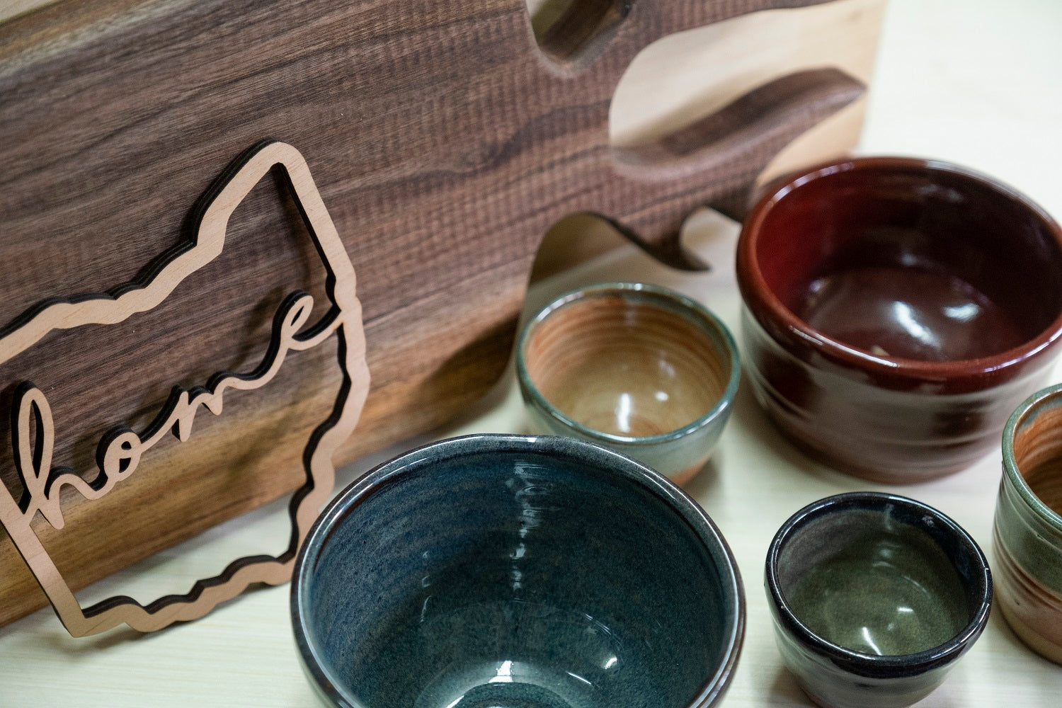 Wood pottery and laser cut goods