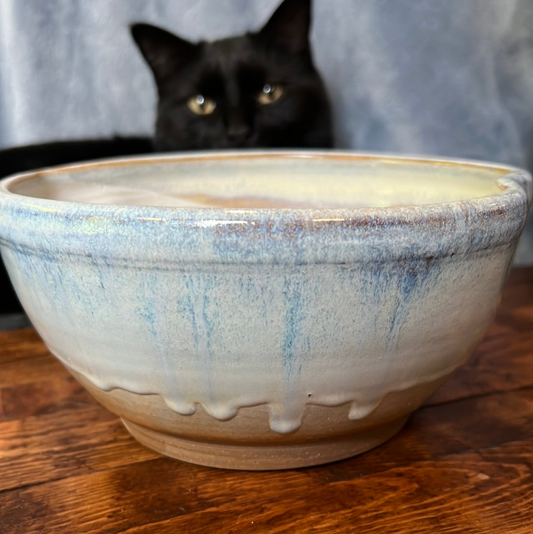 Large Pottery Bowl — Light Blue